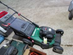 QUALCAST SELF DRIVE LAWNMOWER WITH A BRIGGS AND STRATTON 500 ENGINE THAT HAS RECENTLY BEEN REPLACED.