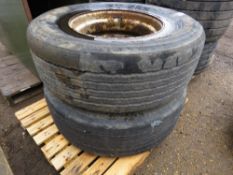 2 X COMMERCIAL LORRY WHEELS AND TYRES: 385/65R22.5 THIS LOT IS SOLD UNDER THE AUCTIONEERS MARGIN