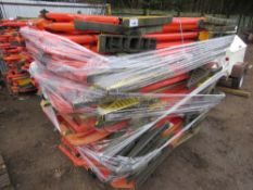 STACK OF APPROXIMATELY 30NO CHAPTER 8 PLASTIC ROAD BARRIERS.