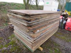 STACK OF APPROXIMATELY 66 NO PRE USED CONSTRUCTION BOARDS, MAINLY PLYWOOD. THIS LOT IS SOLD UNDER