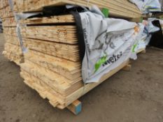 PACK OF UNTREATED SHIPLAP TYPE TIMBER CLADDING BOARDS: 1.74M LENGTH X 100MM WIDTH APPROX.