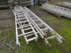 ASSORTED LADDERS: A DOUBLE LADDER PLUS 3NO LADDER SECTIONS.