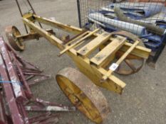 OLD MIXER CHASSIS WITH WHEELS.