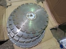 10 X PART USED DIAMOND SAW BLADES, 350MM SIZE. THIS LOT IS SOLD UNDER THE AUCTIONEERS MARGIN SCHE