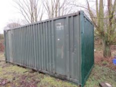 SECURE SHIPPING CONTAINER TYPE SITE STORE, 20FT LENGTH. FROM VISUAL INSPECTION APPEARED DRY INSIDE.