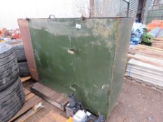 GREEN STEEL CABINET 1.2M X 1.75M, 60CM DEPTH APPROX. THIS LOT IS SOLD UNDER THE AUCTIONEERS MARGI