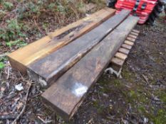 3 X TIMBER SLEEPERS, 2.4M LENGTH. THIS LOT IS SOLD UNDER THE AUCTIONEERS MARGIN SCHEME, THEREFORE