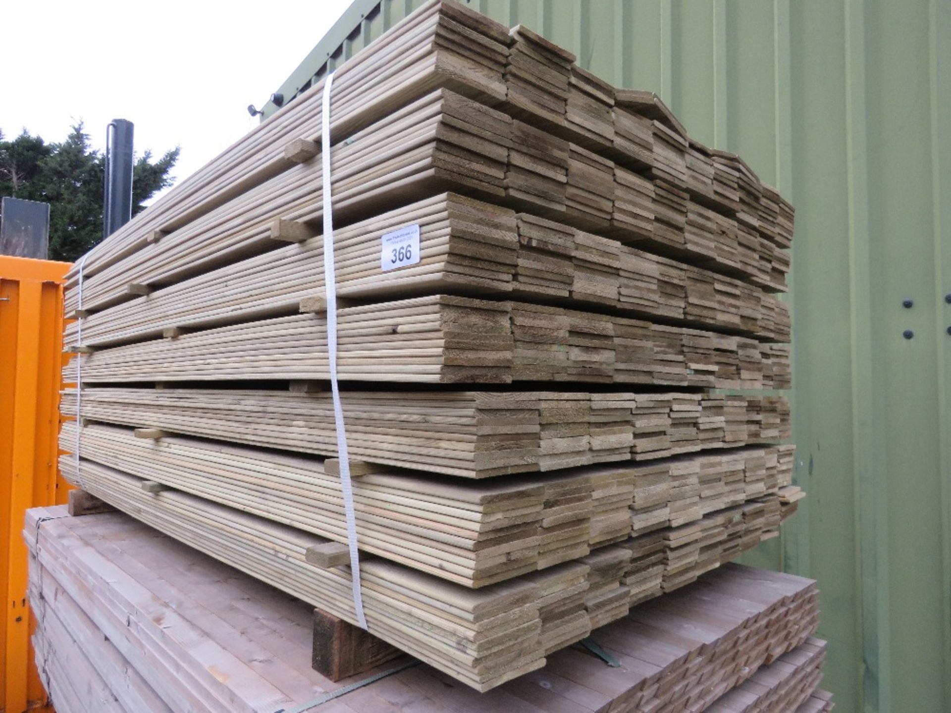 LARGE PACK OF HIT AND MISS CLADDING BOARDS, TREATED: 1.75M X 100MM WIDTH APPROX.