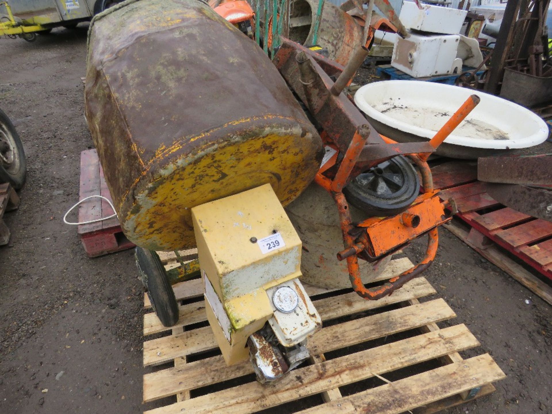 2 X PETROL ENGINED CEMENT MIXERS. THIS LOT IS SOLD UNDER THE AUCTIONEERS MARGIN SCHEME, THEREFORE