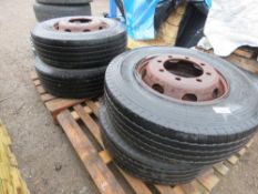 4 X 8 STUD LORRY WHEELS AND TYRES: 285/70R19.5