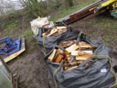 4 X BULK BAGS OF SPLIT FIREWOOD LOGS, MAINLY SILVER BIRCH. THIS LOT IS SOLD UNDER THE AUCTIONEERS