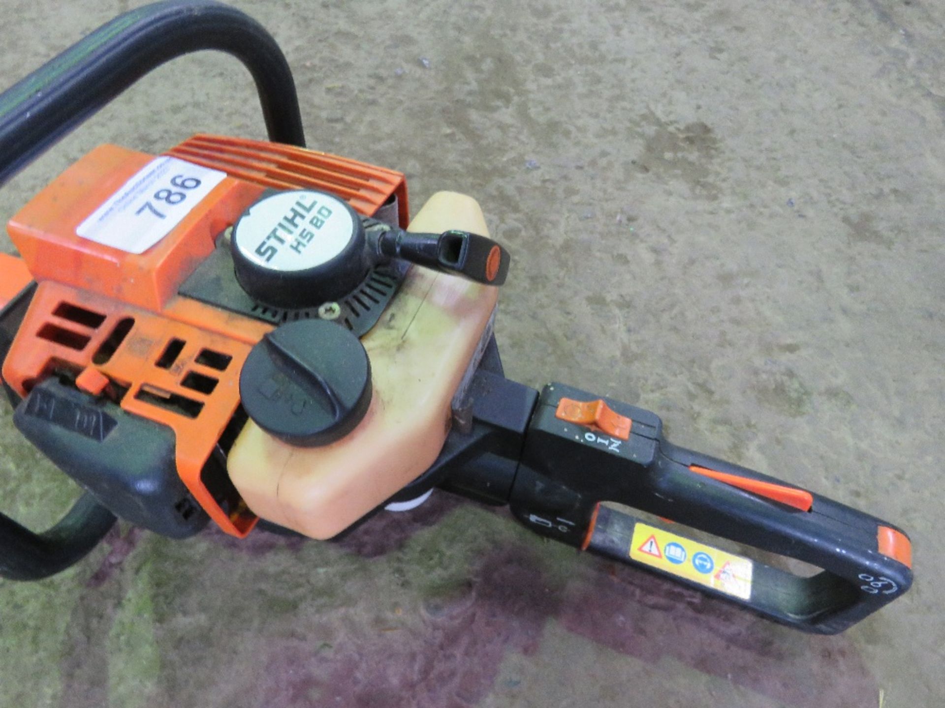 STIHL HS80 PETROL ENGINED HEDGE CUTTER. DIRECT FROM RETIRING BUILDER. THIS LOT IS SOLD UNDE - Image 2 of 4