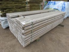 LARGE PACK OF UNTREATED TIMBER POSTS, 160NO IN TOTAL APPROX. 55MM X 45MM X 2.4M LENGTH APPROX.