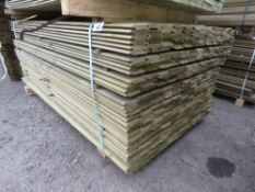LARGE PACK OF TREATED SHIPLAP FENCE CLADDING TIMBER: 1.83M X 100MM WIDTH APPROX.