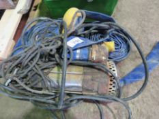 SUBMERSIBLE WATER PUMP, 110VOLT PLUS 2 X ROLLS OF LAYFLAT HOSE. DIRECT FROM RETIRING BUILDER.