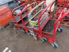 5 X HEAVY DUTY WAREHOUSE / GARDEN CENTRE TROLLEYS, INTER LOCKING. THIS LOT IS SOLD UNDER THE AUC