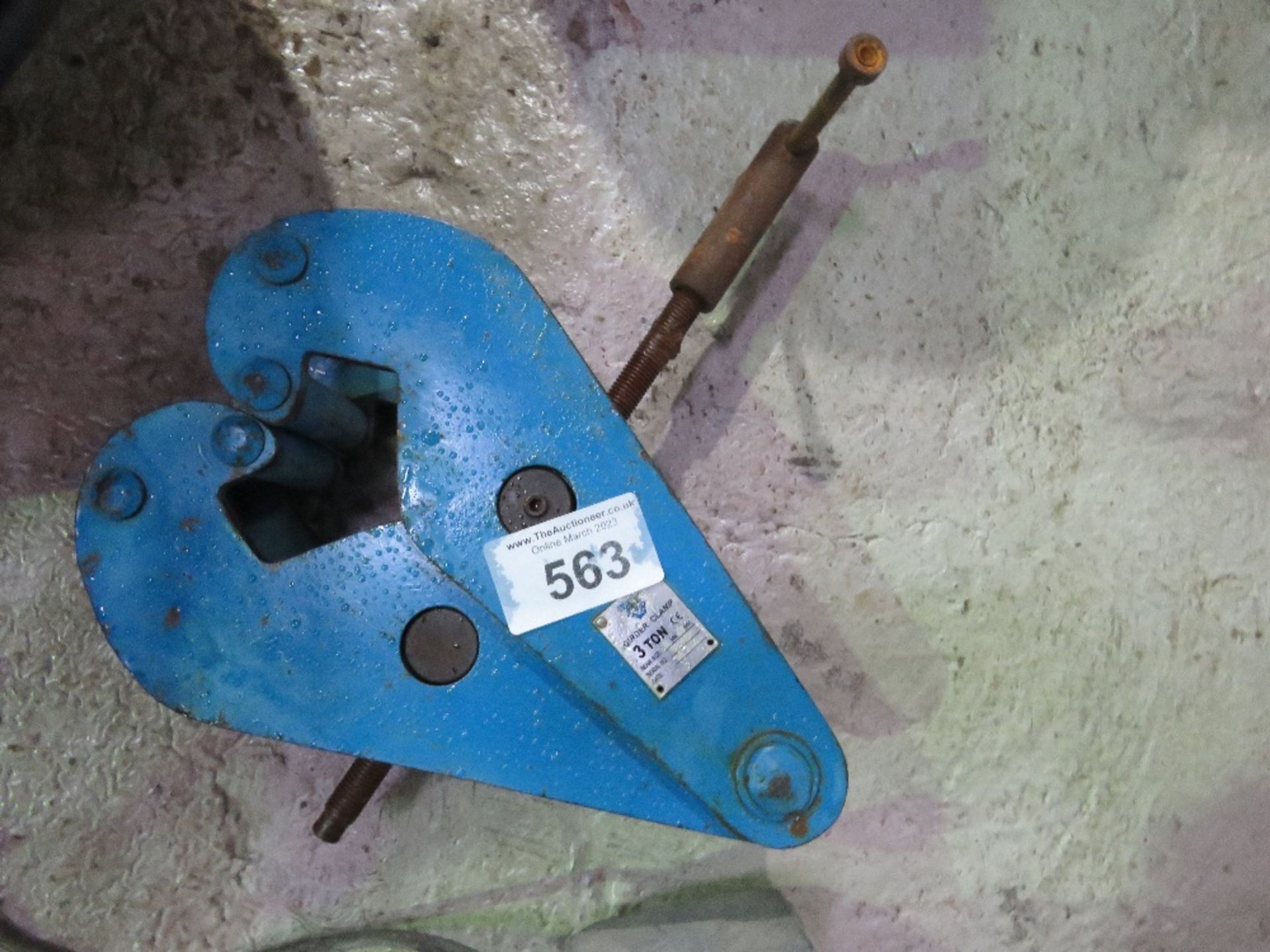 BEAM CLAMP, 3 TONNE RATED. THIS LOT IS SOLD UNDER THE AUCTIONEERS MARGIN SCHEME, THEREFORE NO VAT