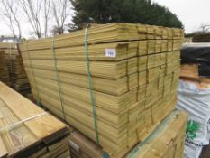 2 X PACKS OF PRESSURE TREATED HIT AND MISS FENCE CLADDING TIMBER BOARDS: 1.45M LENGTH X 100MM WIDTH