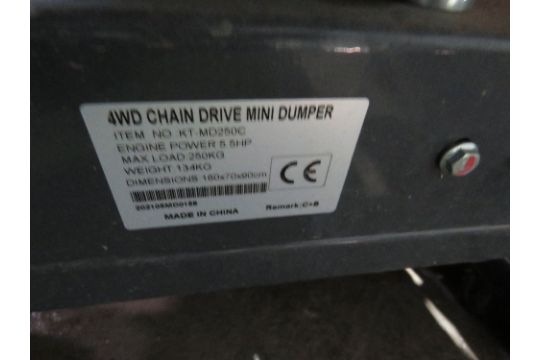 KTMD250C PETROL ENGINED 4WD CHAIN DRIVEN POWER BARROW, APPEARS UNUSED. - Image 4 of 5