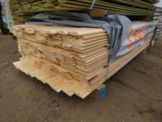 PACK OF UNTREATED SHIPLAP TYPE TIMBER CLADDING BOARDS: 1.75M LENGTH X 100MM WIDTH APPROX.