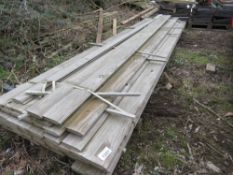 PALLET OF INTERLOCKING HEAVY DUTY TIMBER BOARDS 3.9M LENGTH APPROX.