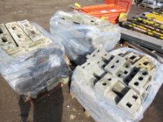 3 x pallets of heras type fence blocks.