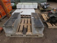 2 X HEAVY DUTY DRAIN GULLEYS WITH GRILLES, 1M LENGTH. THIS LOT IS SOLD UNDER THE AUCTIONEERS MARG