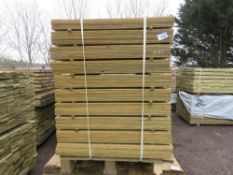PALLET OF PRESSURE TREATED HIT AND MISS CLADDING TIMBER BOARDS: 0.83M LENGTH X 100MM WIDTH APPROX.