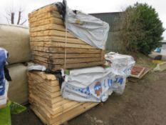 STACK OF UNTREATED HIT AND MISS TIMBER CLADDING BOARDS: 2 X LARGE PACKS @ 1.6M AND 1.75M LENGTH X 10