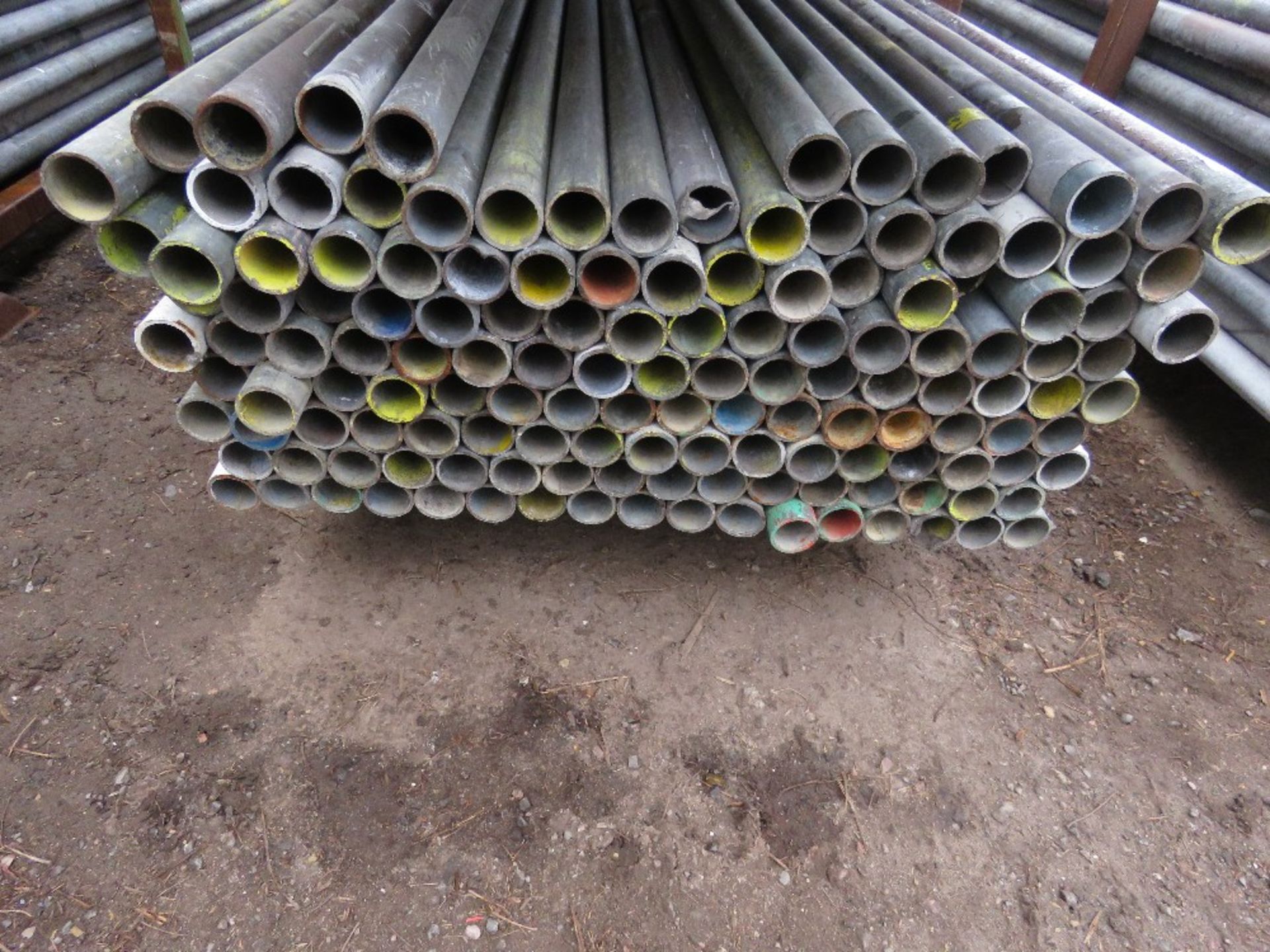 STILLAGE OF STEEL SCAFFOLD TUBES, 8FT LENGTH APPROX. 138NO IN TOTAL APPROX.