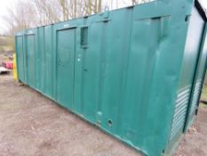 SECURE WELFARE CABIN, 32FT LENGTH X 10FT WIDTH APPROX WITH GENERATOR. ACCOMODATION COMPRISES OFFICE,