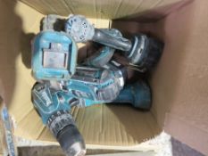 BOX CONTAINING 5 X ASSORTED MAKITA BATTERY TOOLS. THIS LOT IS SOLD UNDER THE AUCTIONEERS MARGIN S