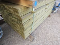 LARGE PACK OF PRESSURE TREATED HIT AND MISS FENCE CLADDING BOARDS, 100MM WIDTH X 1.73M LENGTH APPROX