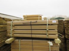 2 X PALLETS OF TREATED HIT AND MISS FENCE CLADDING BOARDS 1.04M LENGTH X 100MM WIDTH APPROX.