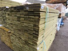 LARGE PACK OF PRESSURE TREATED HIT AND MISS TIMBER CLADDING BOARDS: 1.64M LENGTH X 100MM WIDTH APPRO