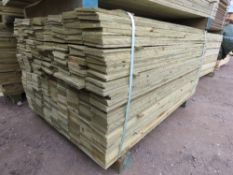 PACK OF PRESSURE TREATED FEATHER EDGE TYPE TIMBER CLADDING BOARDS: 1.50M LENGTH X 100MM WIDTH APPROX