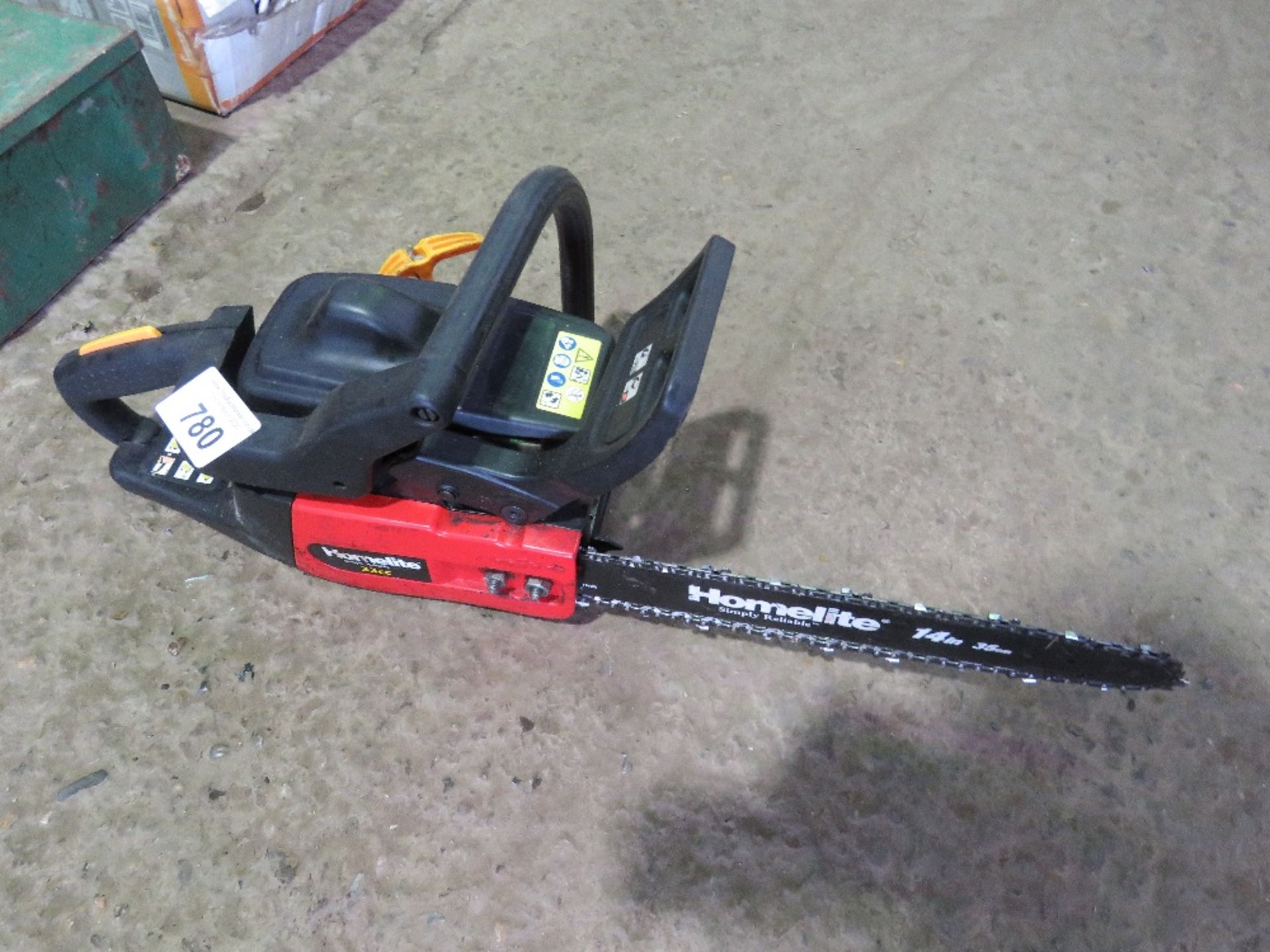 HOMELITE PETROL ENGINED CHAINSAW. DIRECT FROM WORKSHOP WHERE OWNER RETIRING. THIS LOT IS SOLD UN