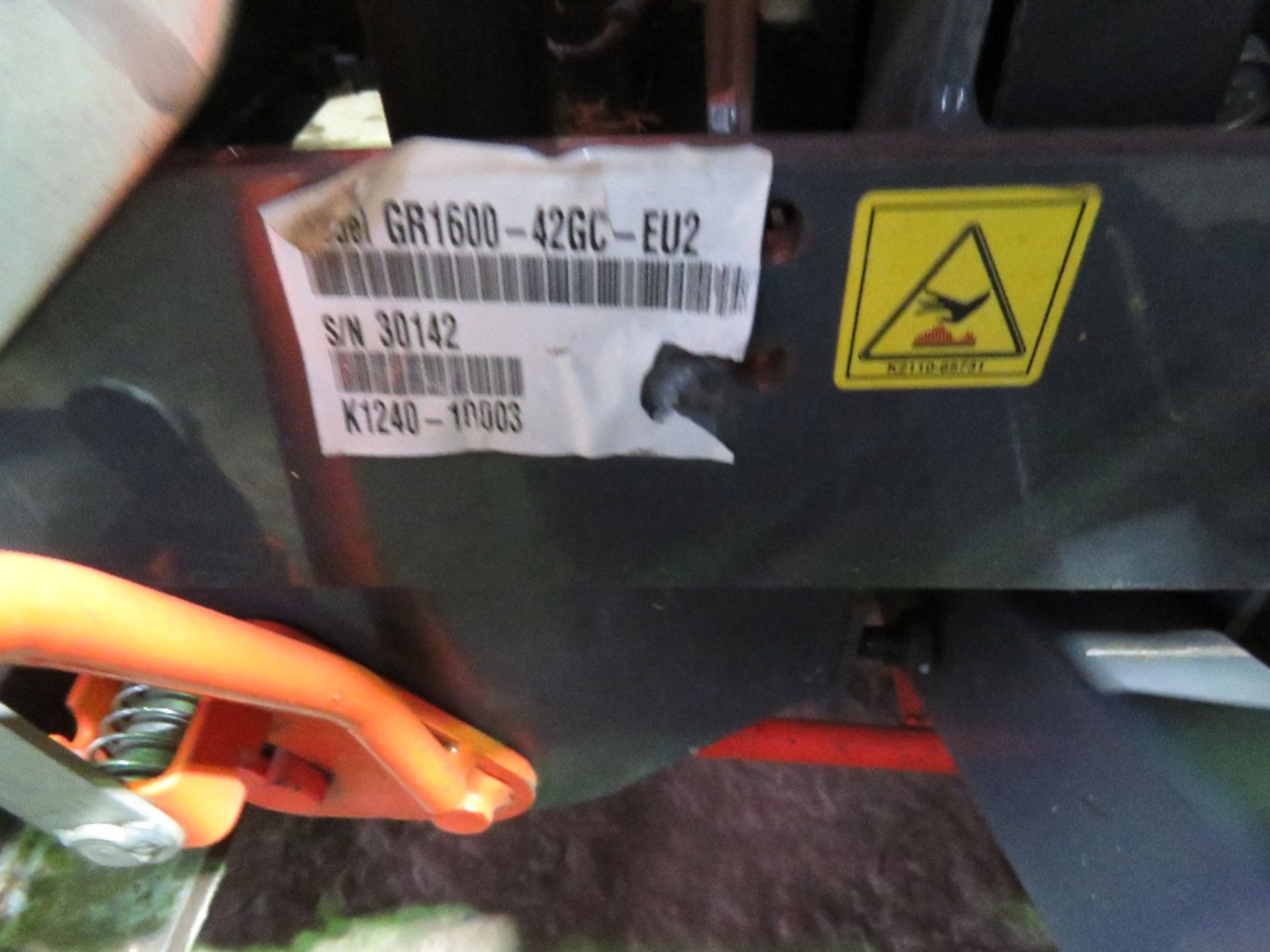 KUBOTA GR1600-II DIESEL RIDE ON MOWER WITH REAR COLLECTOR PLUS DISCHARGE CHUTE. SN:30142. WHEN TESTE - Image 13 of 14