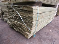 PACK OF PRESSURE TREATED FEATHER EDGE TYPE TIMBER CLADDING BOARDS: 1.80M LENGTH X 100MM WIDTH APPROX