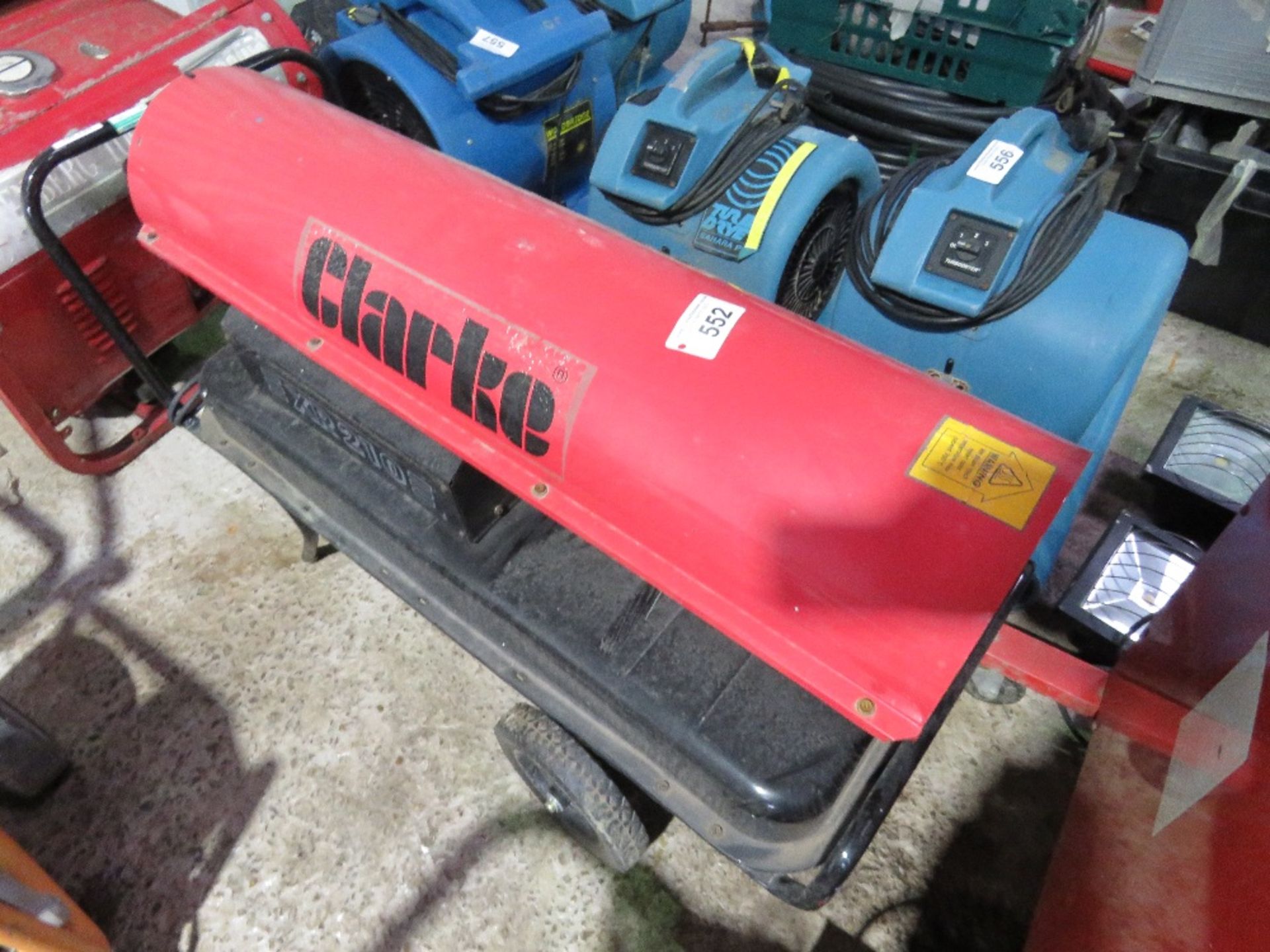CLARKE 240VOLT SPACE HEATER. THIS LOT IS SOLD UNDER THE AUCTIONEERS MARGIN SCHEME, THEREFORE NO V
