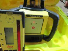 LEICA RUGBY 610 LASER LEVEL UNIT WITH RECEIVER UNIT IN A CASE.