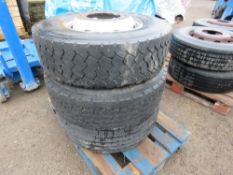 3 X 8 STUD LORRY WHEELS AND TYRES: 285/70R19.5