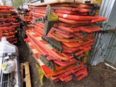 STACK OF APPROXIMATELY 30NO CHAPTER 8 PLASTIC ROAD BARRIERS.