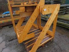 3 X PALLET BASED STANDS FOR PIPES ETC.