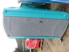 PORTABLE BUILDER'S / EVENTS TOILET. READY TO GO, EMPTIED AND FRESH BLUE ADDED. THIS LOT IS SOLD U
