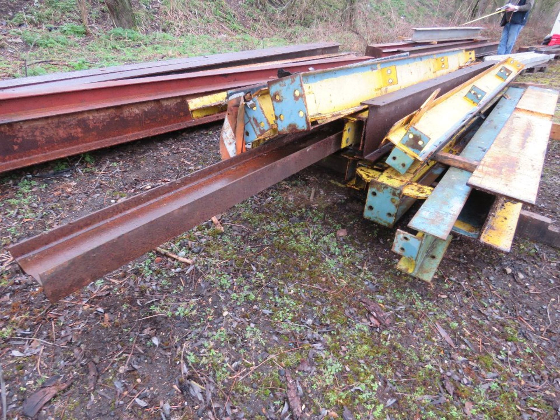 STACK OF YELLOW HEAVY DUTY RSJ STEEL LINTELS, MAINLY 2.9M - 4.8M LENGTH APPROX. - Image 2 of 7