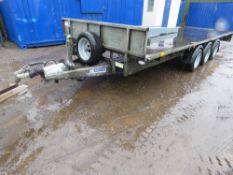 IFOR WILLIAMS LM1863-3 TRIAXLED 18FT LENGTH PLANT TRAILER, PURCHASED NEW IN LATE 2021. SN:SCKT00000M