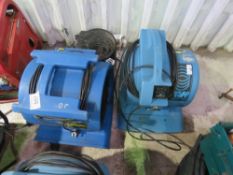 2 X SNAIL BLOWER CARPET DRYING FANS, 240 VOLT PLUS A 3KW FAN HEATER. THIS LOT IS SOLD UNDER THE A