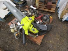 PALLET OF ASSORTED CHAINSAW AND GARDEN MACHINERY SPARES/MACHINES.