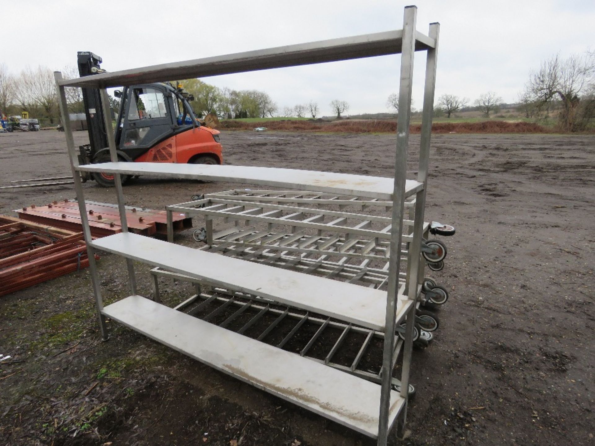 ASSORTED STAINLESS STEEL CATERING SHELVES/TROLLEYS. - Image 4 of 5